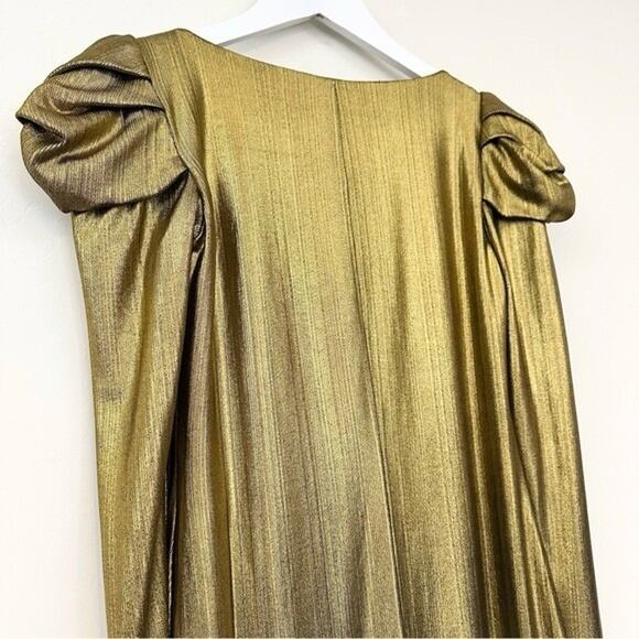 Amanda Uprichard Metallic Gold Lame Cinderella Dress S Revolve Bodycon NYE - Picture 10 of 10